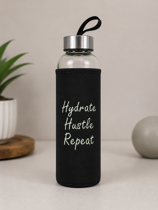 Nevixo Premium Borosilicate Glass Water Bottle with Protective Sleeve | 750ml | Leakproof | BPA Free