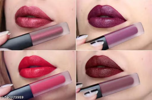 Sajuma Beauty new velvet long lasting waterproof non transfer liquid matte lipstick set of 4 combo pack