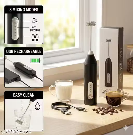 Coffee Frother Hand Blender Milk Frother with Stand Coffee Blender Whisk Foam Maker Egg Beaters Cappuccino Hand Blender Battery Operated Electric Coffee Beater (Pack of 1)`