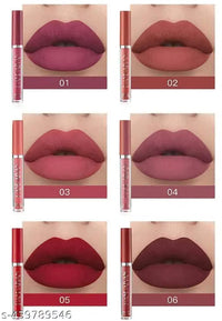 New velvet long lasting waterproof non transfer liquid matte lipstick set of 6