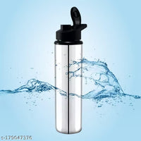 Stainless Steel Sports Water Bottles |Steel bottel | Sports bottle| School bottle | Office bottle | College bottle| Single Wall BPA Free & Leak Proof Cap and Steel Bottle silver, Steel fridge Bottle, Water Bottle 1000ml(1 litre)Approx, Pack of 1