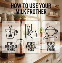 Coffee Frother Hand Blender Milk Frother with Stand Coffee Blender Whisk Foam Maker Egg Beaters Cappuccino Hand Blender Battery Operated Electric Coffee Beater (Pack of 1)`